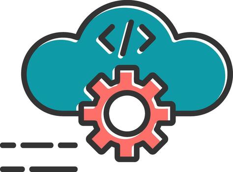 icono de vector de computación en la nube