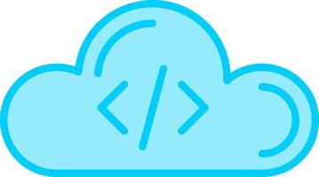 icono de vector de codificación de nube