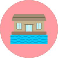 casa flotante vector icono