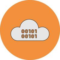 icono de vector de codificación de nube
