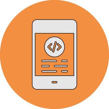 móvil codificación vector icono