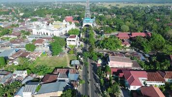 aerial view of Limboto tower. Icon of Gorontalo Regency video
