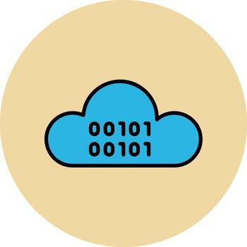 icono de vector de codificación de nube