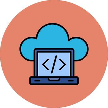 icono de vector de computación en la nube