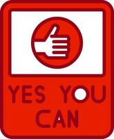 Yes You Can Vector Icon