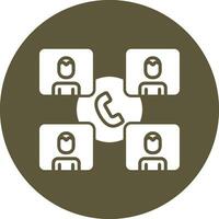 Group Phone Call Vector Icon