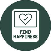 Find Happiness Vector Icon