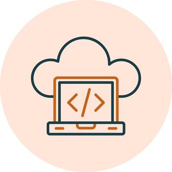 icono de vector de computación en la nube