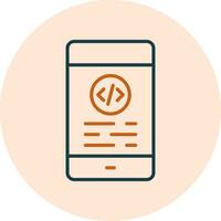 Mobile Coding Vector Icon