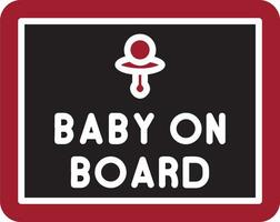 Baby On Board Vector Icon