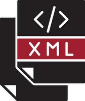 icono de vector de archivo xml