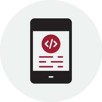 Mobile Coding Vector Icon