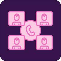 Group Phone Call Vector Icon