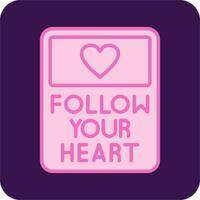 seguir tu corazón vector icono
