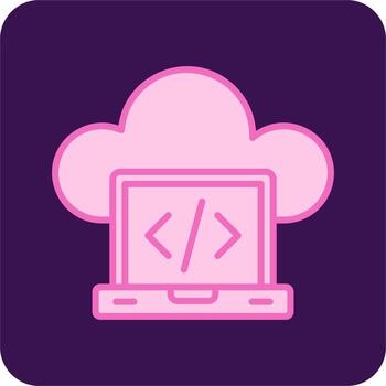 icono de vector de computación en la nube