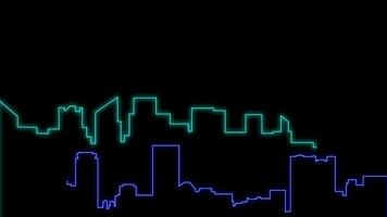 cyber måndag försäljning stad landskap neon animering video