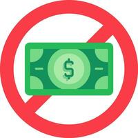 No dinero vector icono