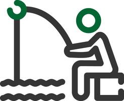 Shore Fishing Creative Icon Design vector