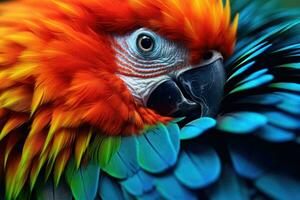 Portrait of a parrot close-up. AI Generated photo