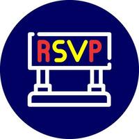 diseño de icono creativo rsvp vector