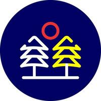 Pine Trees Landscape Creative Icon Design vector