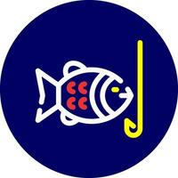 enganchado pescado creativo icono diseño vector