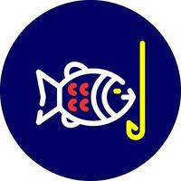 Hooked Fish Creative Icon Design vector