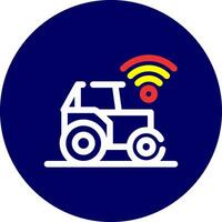 Smart Tractor Creative Icon Design vector