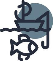 Kayak Fishing Creative Icon Design vector