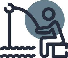 Shore Fishing Creative Icon Design vector