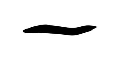 Silhouette of the fire eel, Mastacembelus erythrotaenia, is a relatively large species of spiny eel, can use for art Illustration, logo type, pictogram, website, or graphic design element. Vector