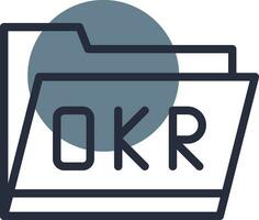 okr carpeta creativo icono diseño vector