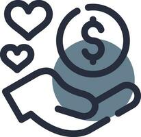 Donation Based Crowdfunding Creative Icon Design vector