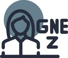 Gen Z Female Creative Icon Design vector