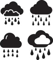 Cloud icon vector silhouette illustration black color 3