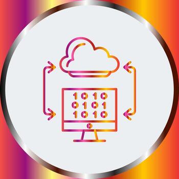 icono de vector de codificación de nube