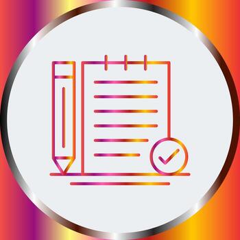 cheque, notas, vector, icono vector