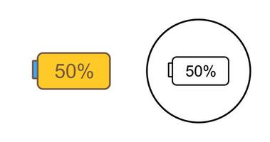 Unique Half Battery Vector Icon