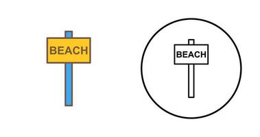 icono de vector de señal de playa