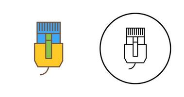 icono de vector de cable de internet único