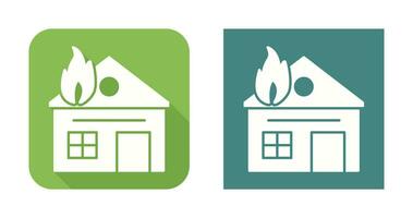 Unique House on Fire Vector Icon