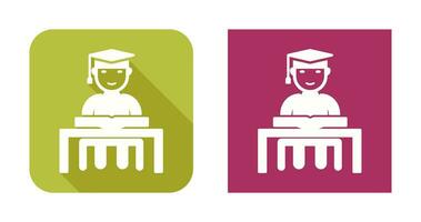 Unique Studying on Desk Vector Icon