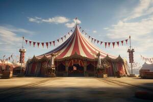 Circus tent at summer day. Generative AI photo