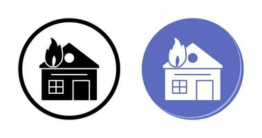 Unique House on Fire Vector Icon