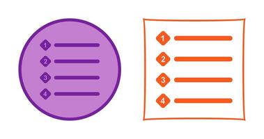 Unique Numbered list Vector Icon