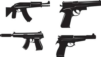 pistola vector silueta ilustración