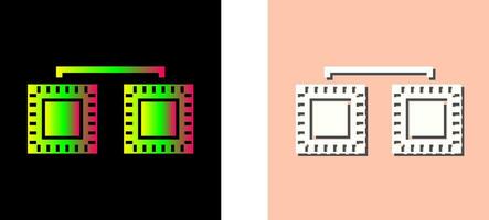 Unique Processors Connected Vector Icon