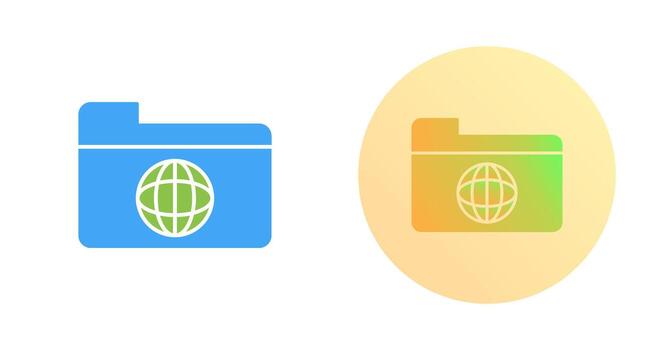 icono de vector de carpeta de red única