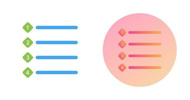 Unique Numbered list Vector Icon