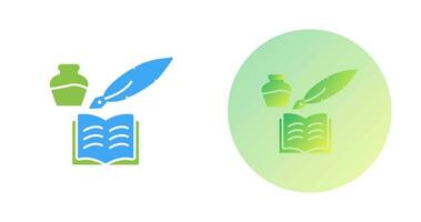 Unique Quill and Book Vector Icon